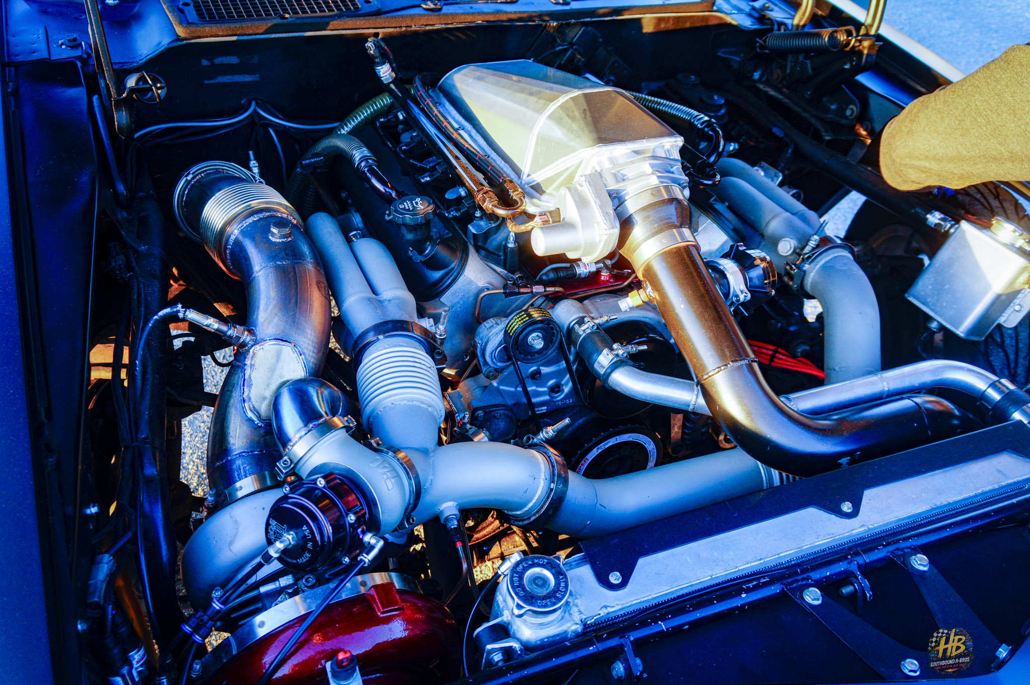 Custom turbo engine bay